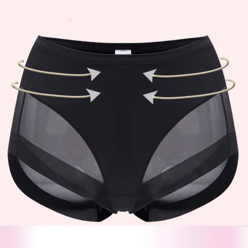 2Pcs Set Seamless Panties High Rise Tummy Control Briefs Underwear
