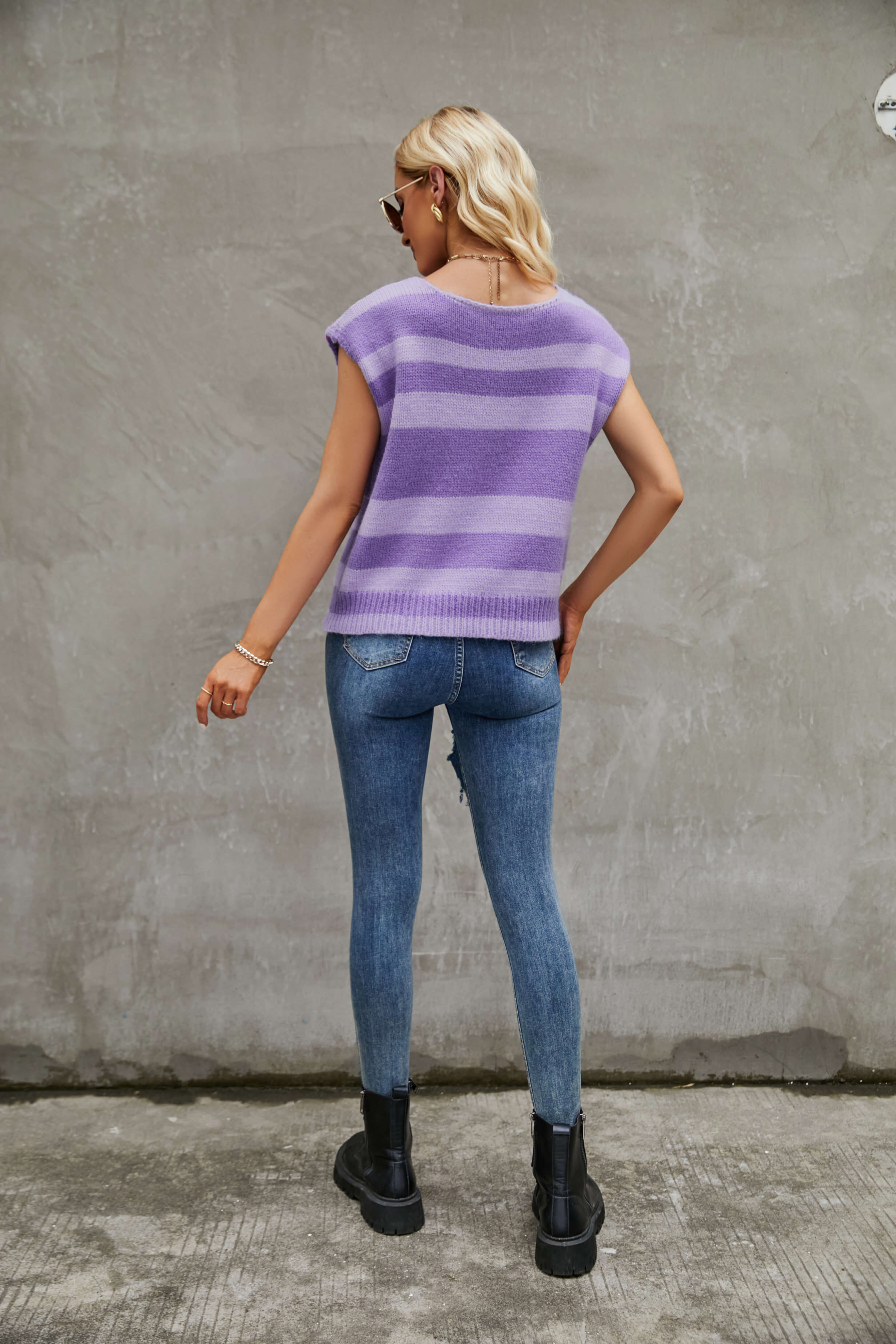 Diego Knit Striped Sleeveless Top