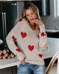 My Floral Heart Oversized Knit Sweater
