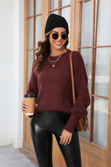 Stanton Crewneck Knit Sweater - Brown