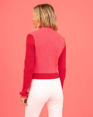 Central Heart Knit Top - Red
