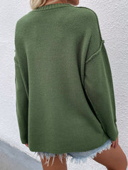 ADYN COLLARED BUTTON DOWN KNIT SWEATER - GREEN