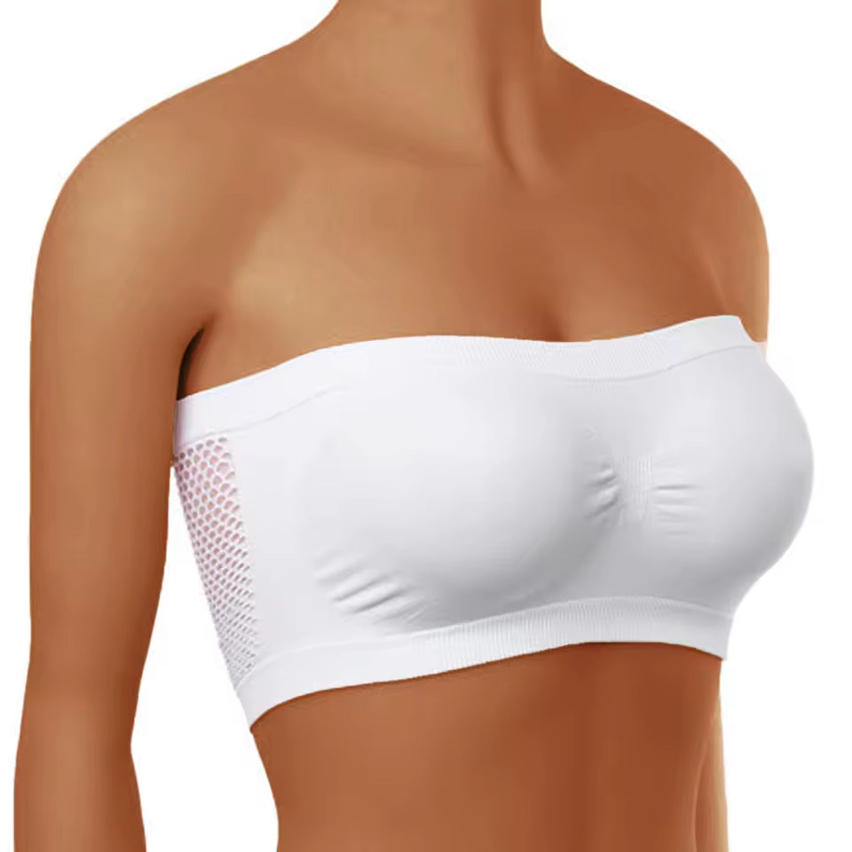 Casual Solid Unlined Stretch Strapless Suitable For Off-Shoulder Tops Bra