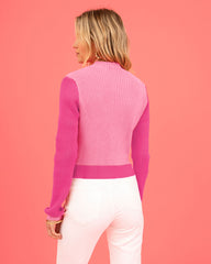 Central Heart Knit Top - Pink