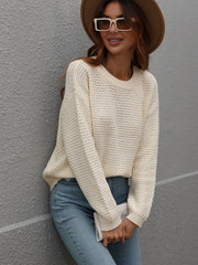CAUGHT KNIT TOP - CREAM