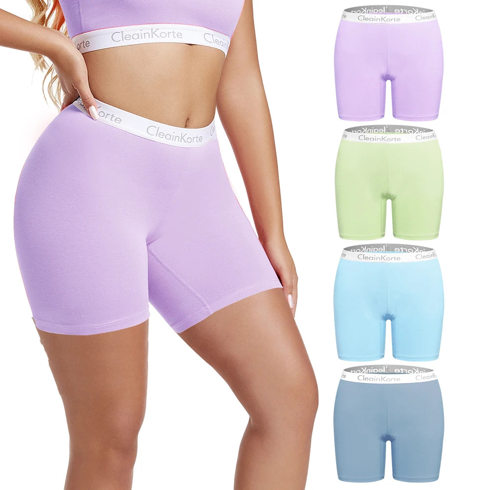 4PCS Set Soft Cotton Underpant Elastic Panties Underwear Protective Shorts Under The Skirt