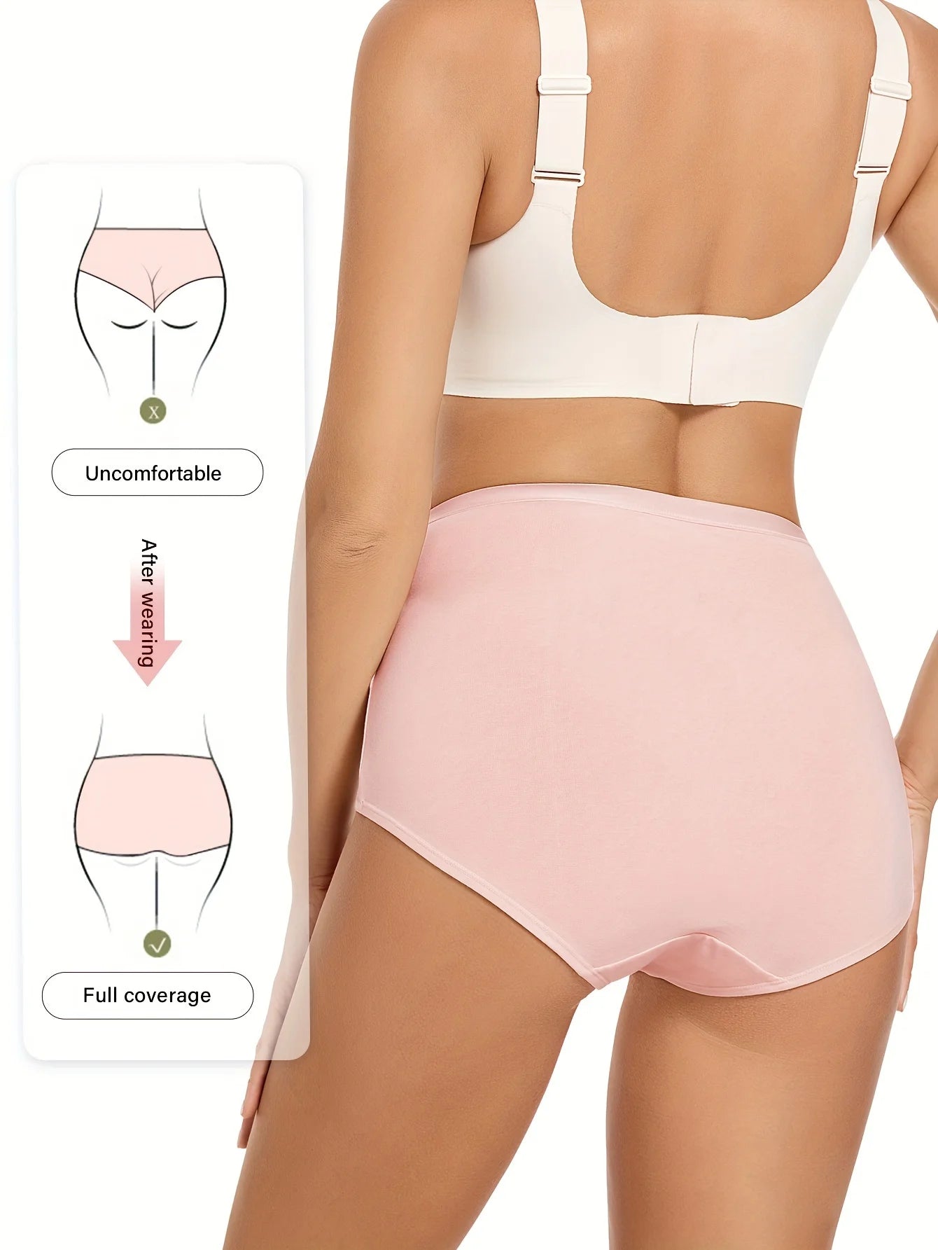 4pcs Panties High Waisted Tummy Tightening Comfortable Shape Triangle Panties