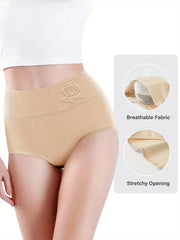 4pcs Panties High Waisted Tummy Tightening Comfortable Shape Triangle Panties