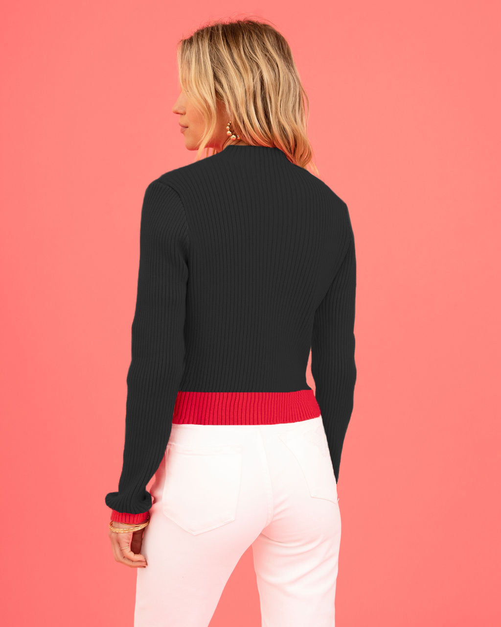 Central Heart Knit Top - Black