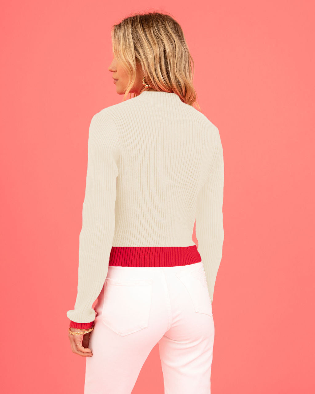 Central Heart Knit Top - Beige