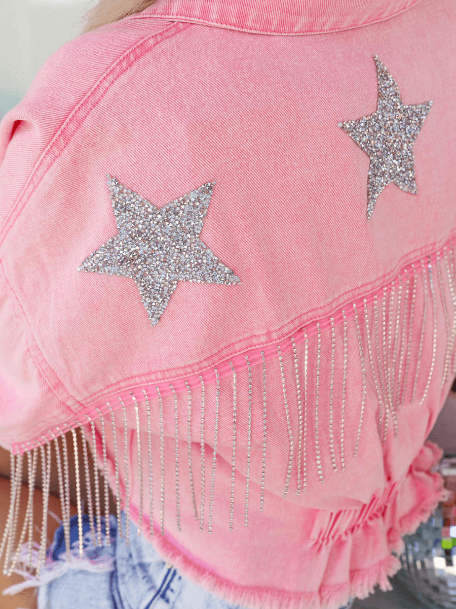 PRINCESS OF STAR FRINGE DENIM JACKET