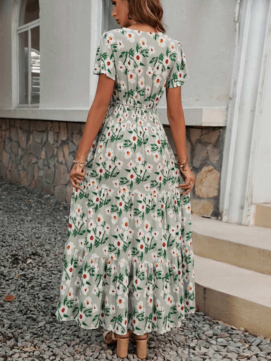 Yasmin Floral V-Neck Maxi Dress