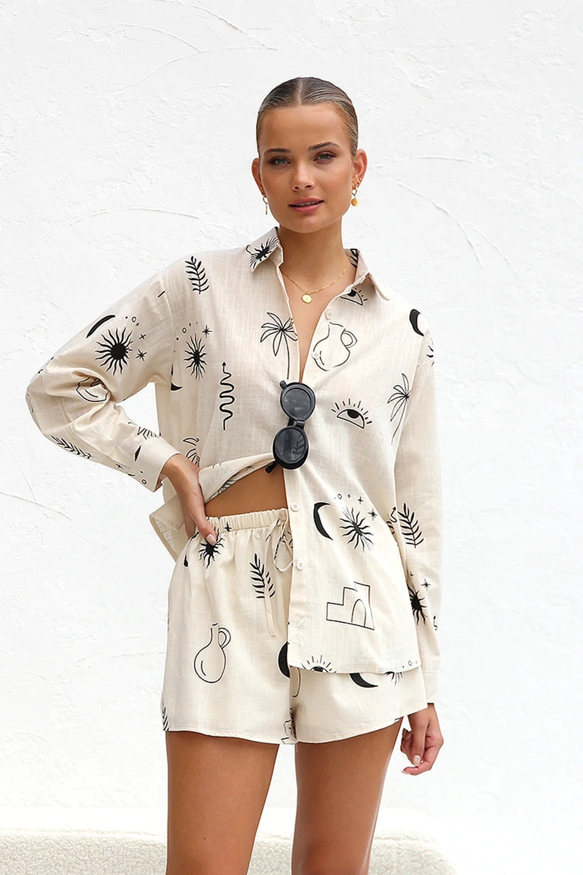 Egypt Fancy Trip Matching Set - Beige