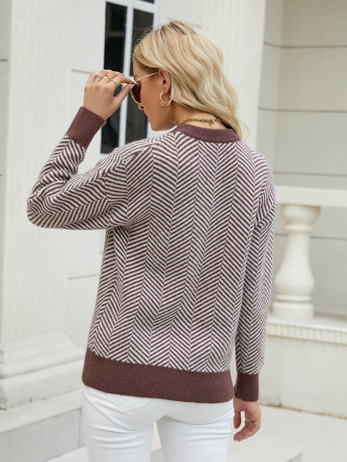 PRISCINE KNIT SWEATER - BROWN
