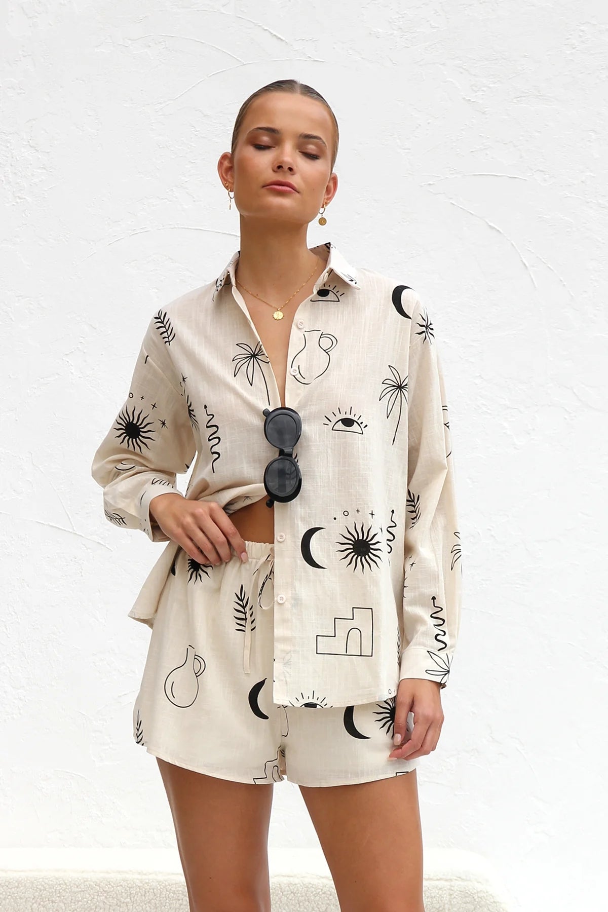 Egypt Fancy Trip Matching Set - Beige