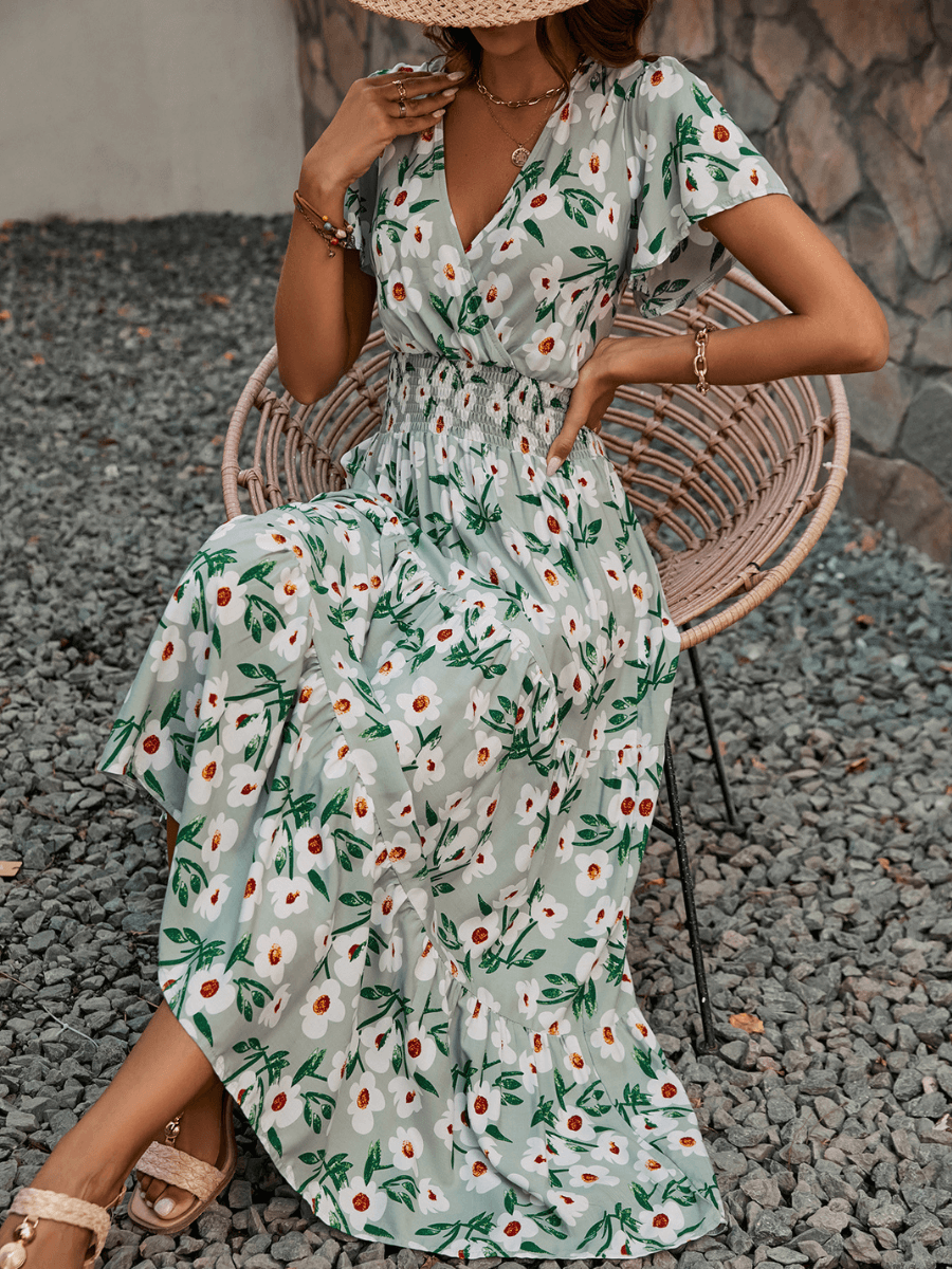 Yasmin Floral V-Neck Maxi Dress