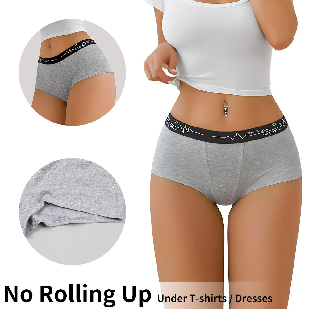 6 Pcs Cotton Boyshort Underwear Cute Boxer Briefs Panties