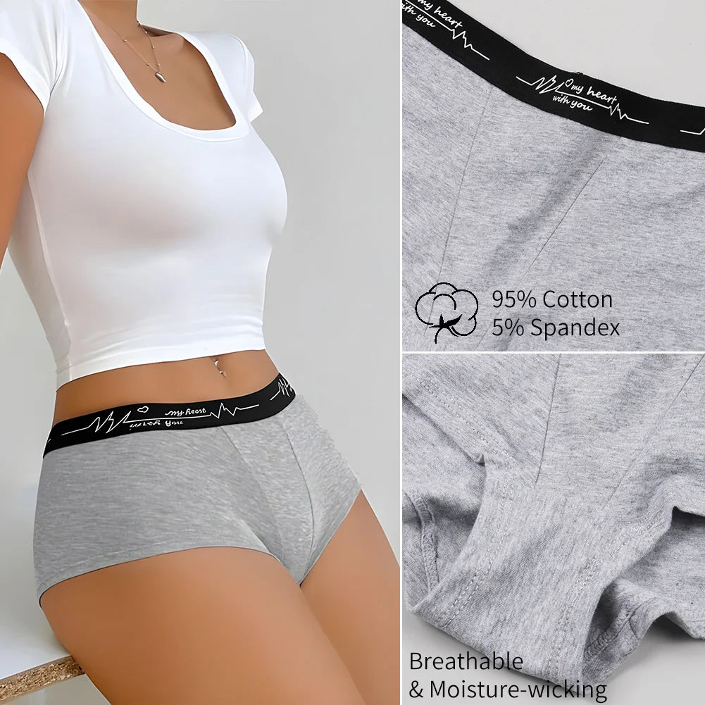 6 Pcs Cotton Boyshort Underwear Cute Boxer Briefs Panties