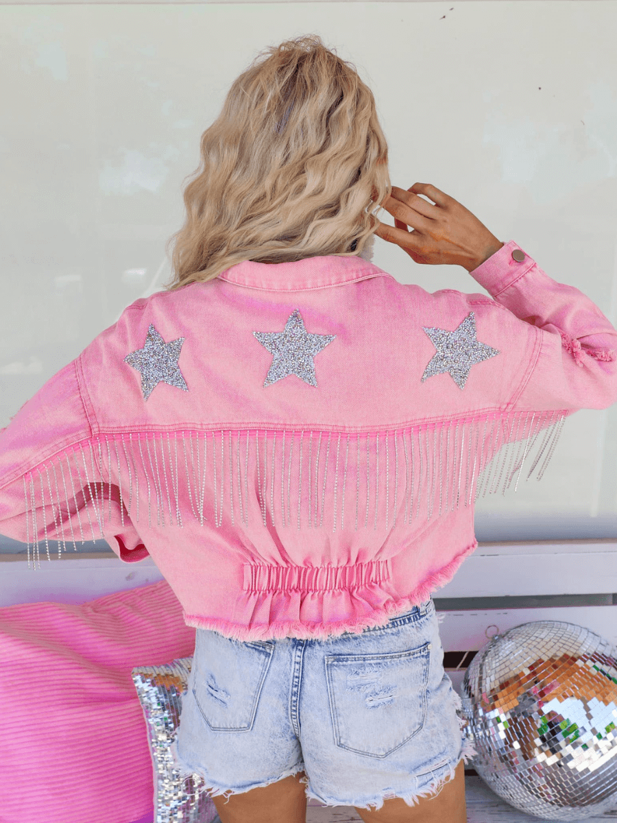 PRINCESS OF STAR FRINGE DENIM JACKET