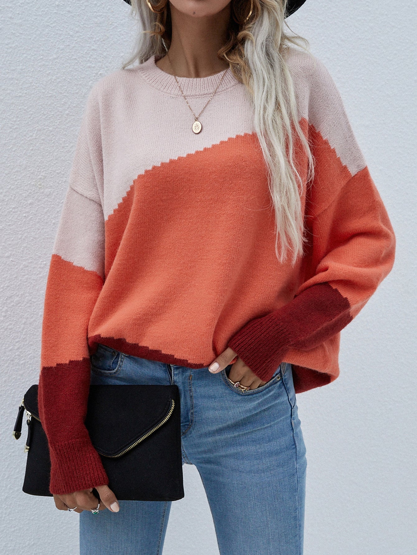 ELMA Knit Jumper - Orange Block