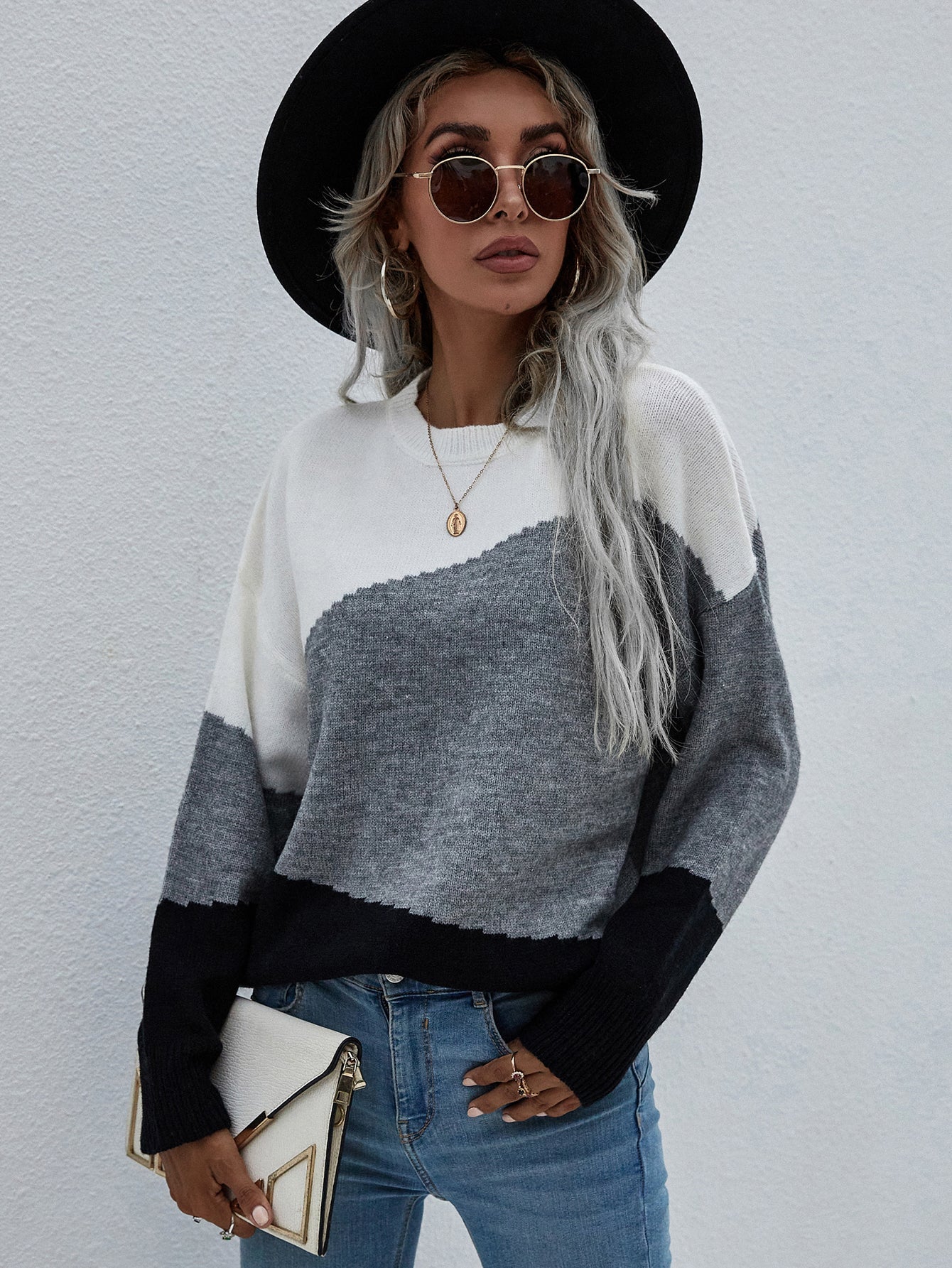 ELMA Knit Jumper - Grey Block