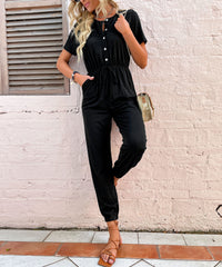 ADVENTURER COTTON BLEND JUMPSUIT - BLACK