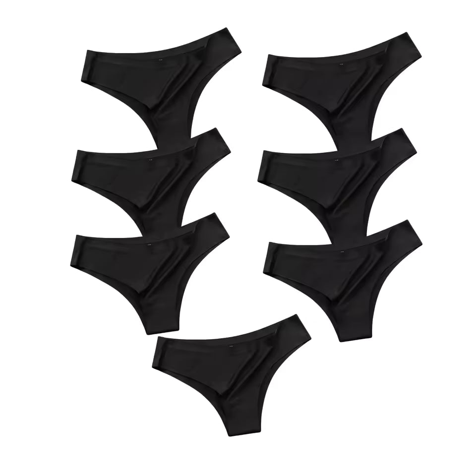 7PCS Set Panties Seamless Underwear Ice Silk Underpants Low Rise Panties