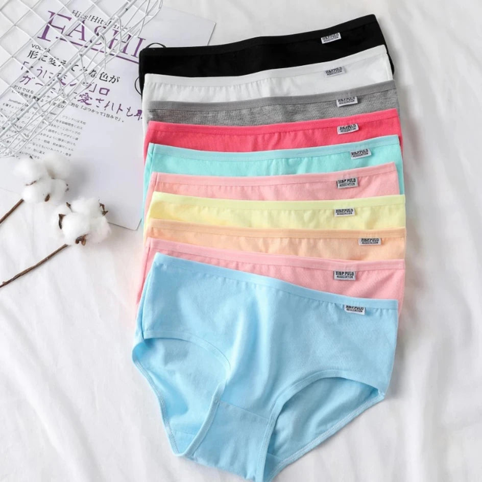 7Pcs Set Candy Color Underwear Comfortable High-quality Cotton Panties