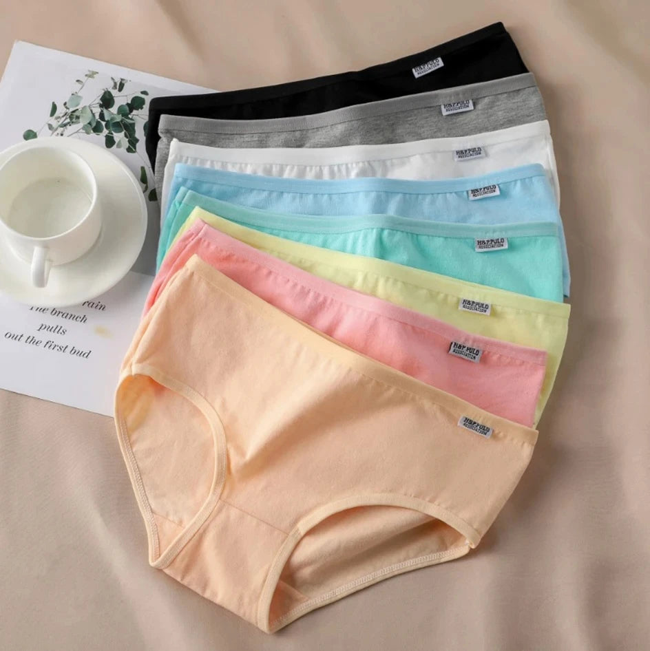 7Pcs Set Candy Color Underwear Comfortable High-quality Cotton Panties