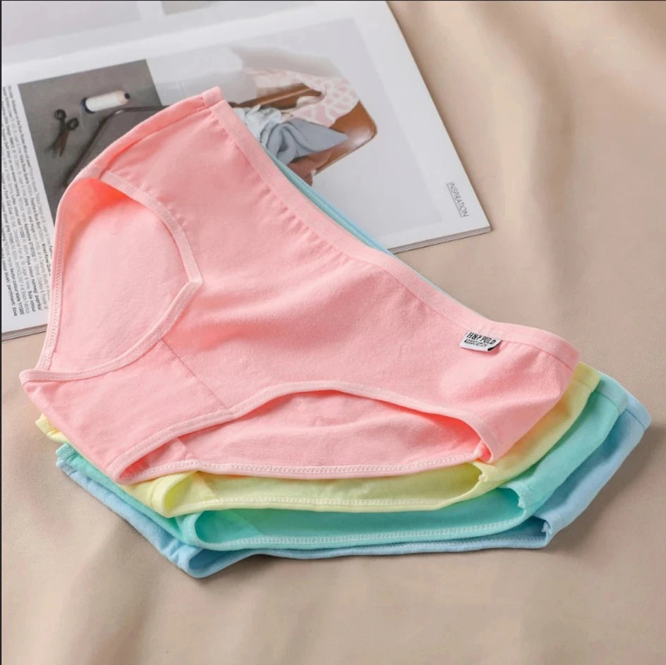 7Pcs Set Candy Color Underwear Comfortable High-quality Cotton Panties