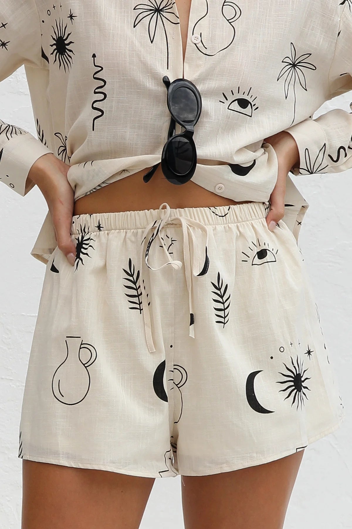 Egypt Fancy Trip Matching Set - Beige