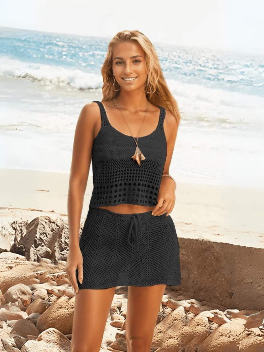 Balvin Crochet Tank and Skirt Matching Set