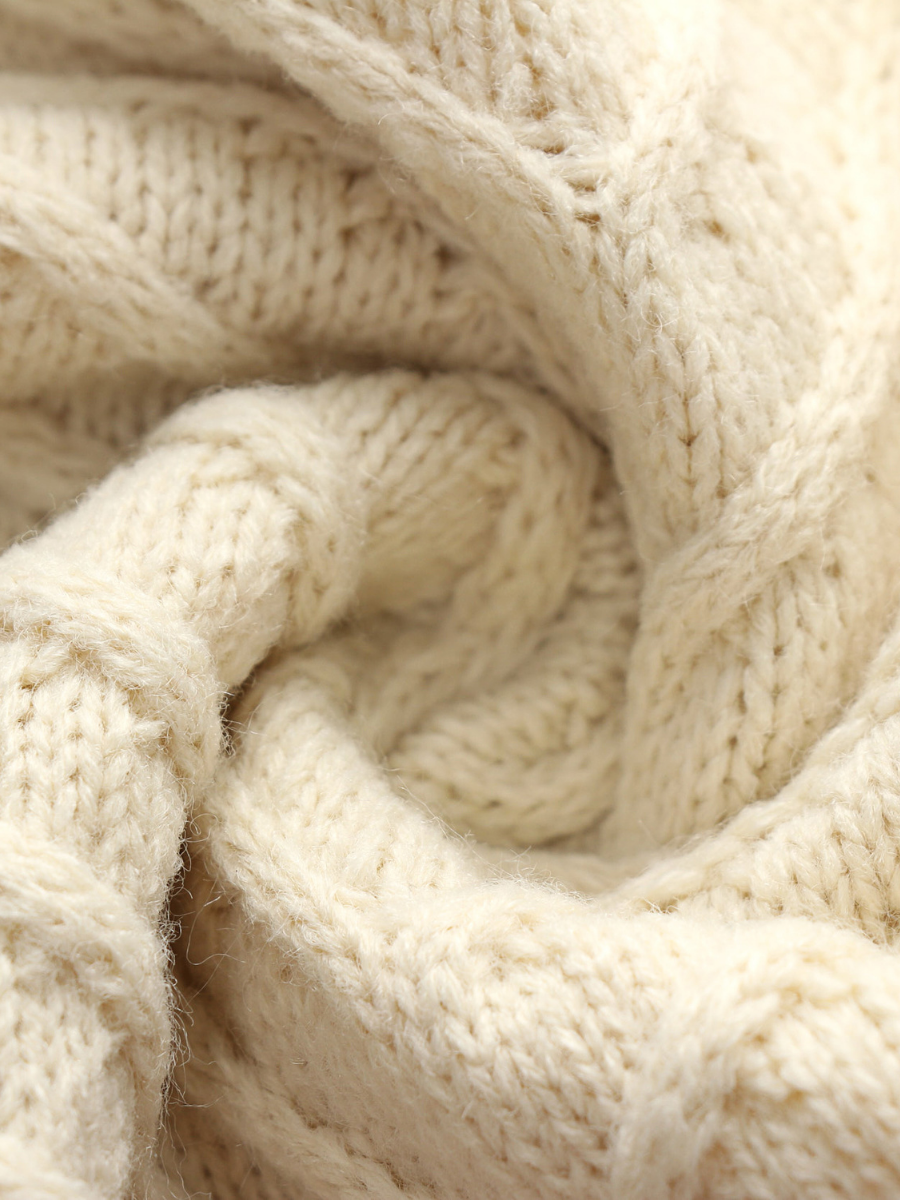 Apricot Shoulder Cut-Out Knit Sweater