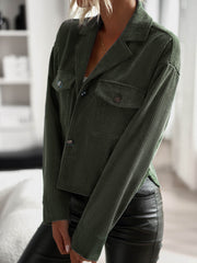 PRESLEY COTTON BLEND SHACKET - ARMY GREEN