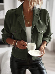 PRESLEY COTTON BLEND SHACKET - ARMY GREEN