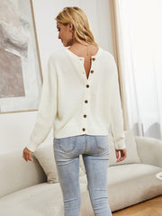 Front and Back Wearable Knit Cardigan - Cream
