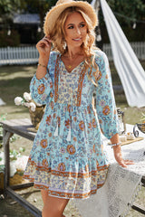 RINA BOHO DRESS - BABY BLUE