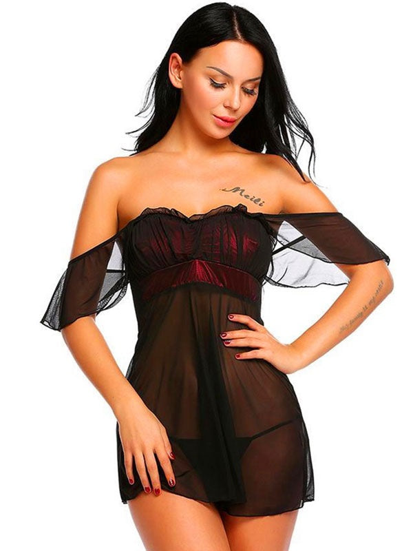 Babydolls Lingerie Floral Print Backless Lace Sexy