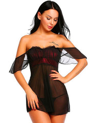Babydolls Lingerie Floral Print Backless Lace Sexy
