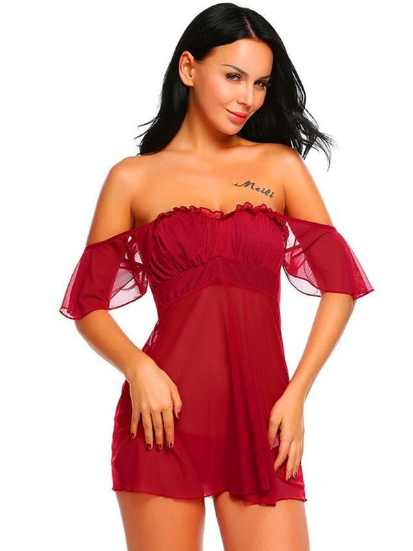 Babydolls Lingerie Floral Print Backless Lace Sexy