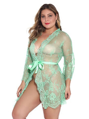 Babydolls Lingerie Floral Print High-slit Lace Sexy