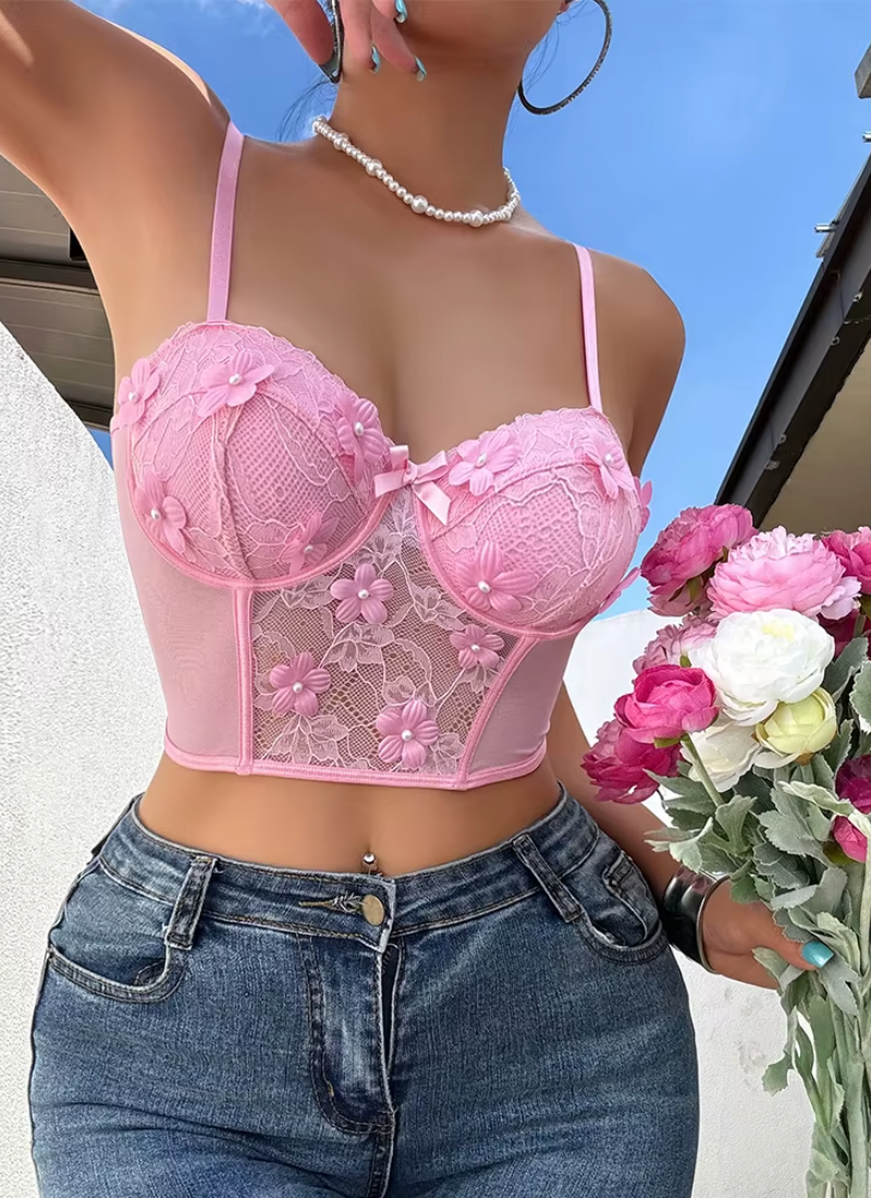 Beautiful Fishbone Bralette Fancy Underwear Push Up Bra Set