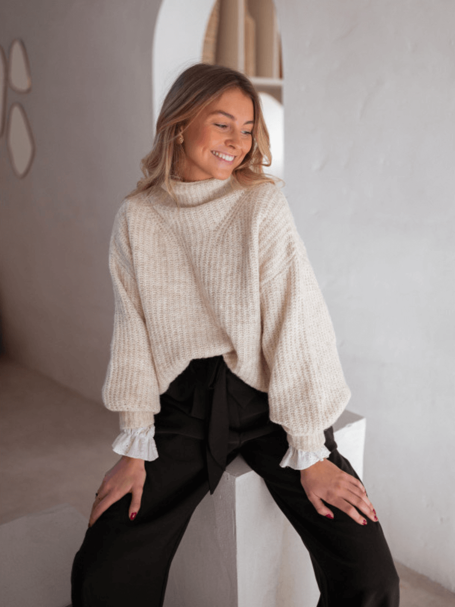 CHESTER KNIT JUMPER BEIGE
