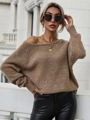CHESTERFIELD Beige Oversized Collar Knit Sweater