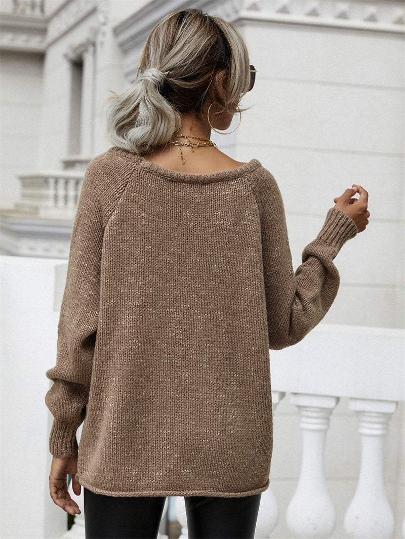 CHESTERFIELD Beige Oversized Collar Knit Sweater