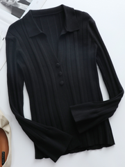 TAMIA Bell Cuff Knit Shirt Jacket - Black