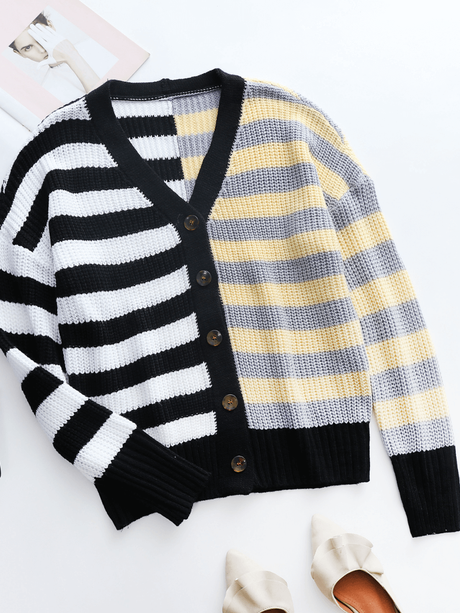 Rachael Contract Stripe Knit Cardigan