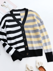 Rachael Contract Stripe Knit Cardigan