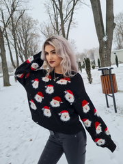 Smiling Santa Christmas Black Light Sweater