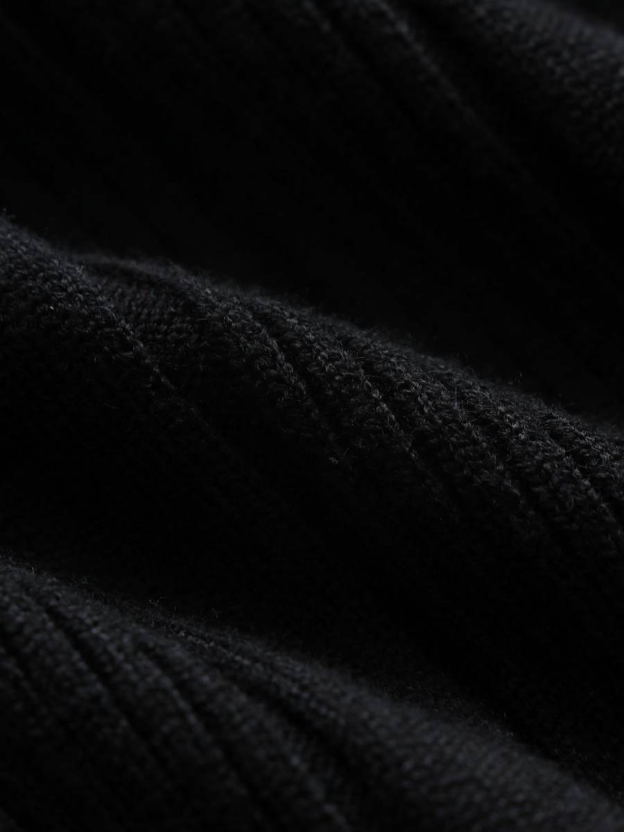 TAMIA Bell Cuff Knit Shirt Jacket - Black